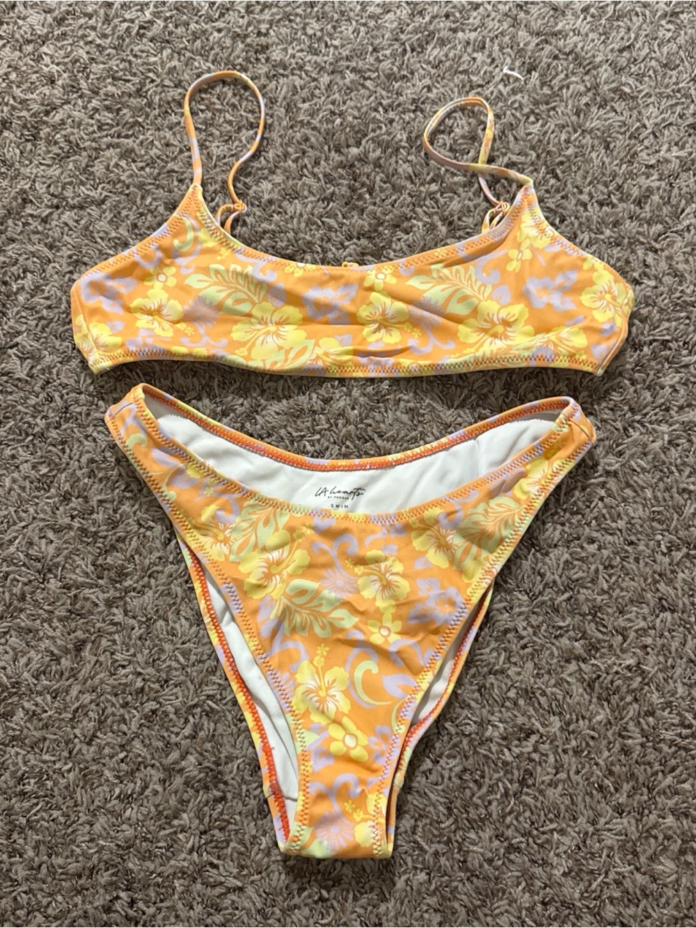 PacSun Yellow Floral Bikini Set